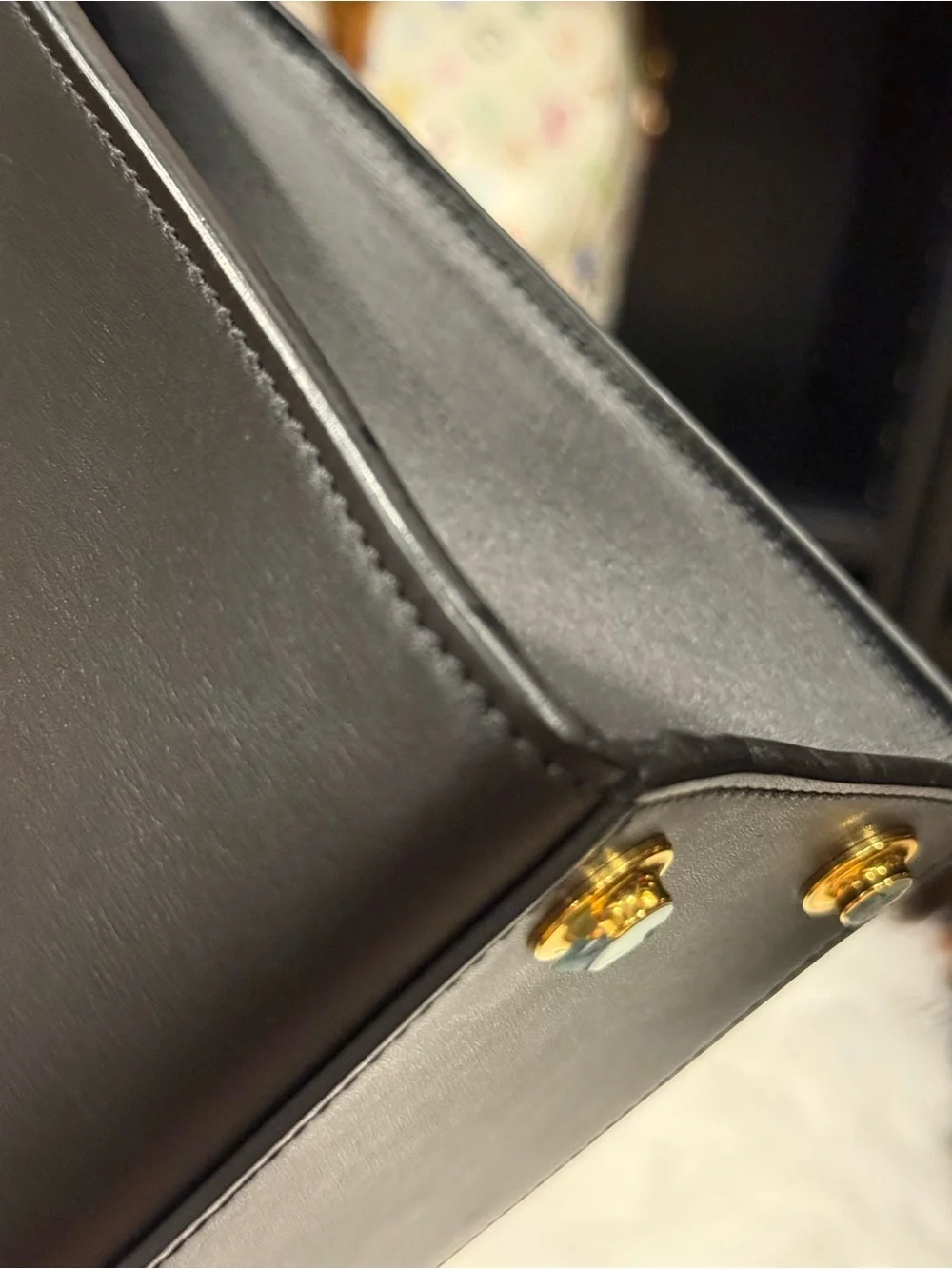 Black Leather Top-Handle Satchel - Black